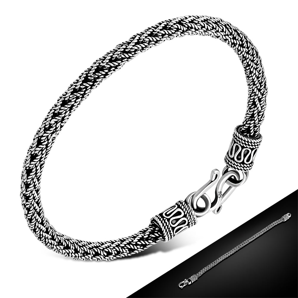 Woven Viking Knit Bracelet - Sterling Silver