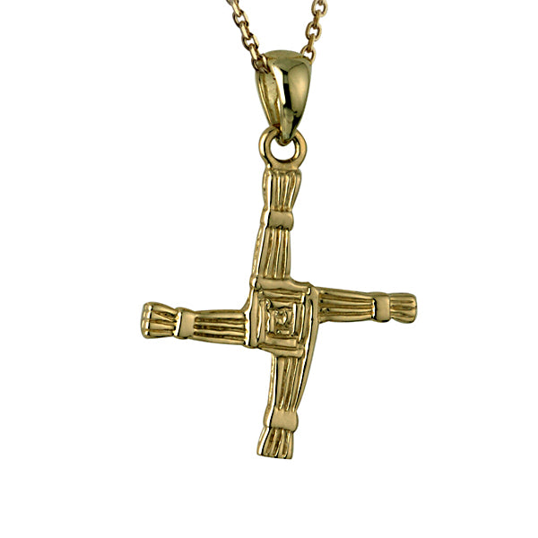 St. Brigid Cross Necklace - 10k or 14k Gold