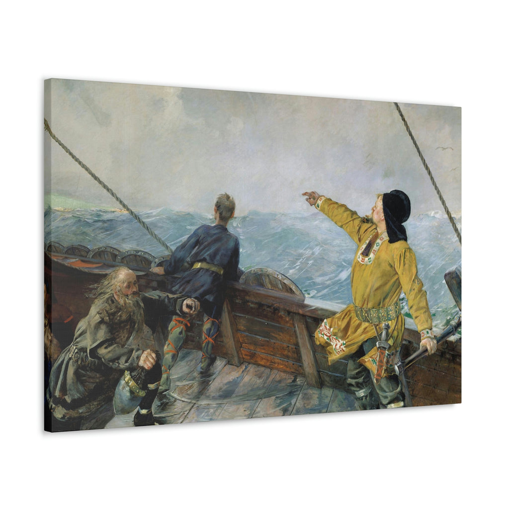 Leif Erikson discovering America - Canvas Print