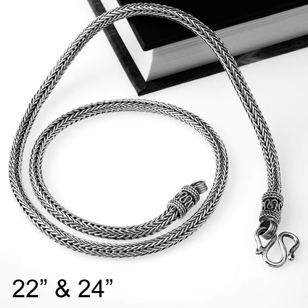 5mm Sterling Silver Viking Braid Chain