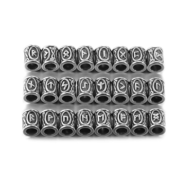 Set of 24 Beads - Stainless Steel (6mm & 8mm)