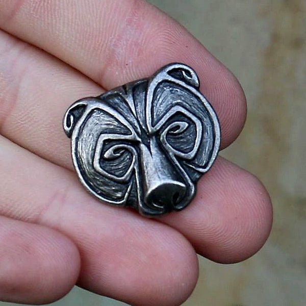 Bear Face Necklace - Pewter