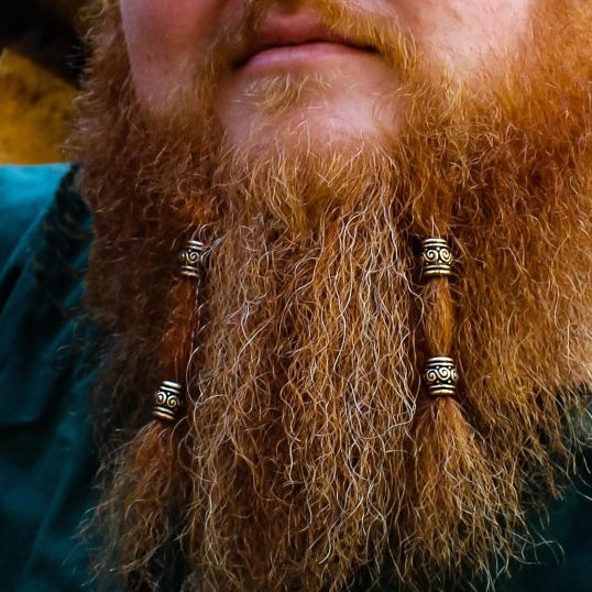 Viking Beard Beads Isa Rune Norse Futhark Beard Rings