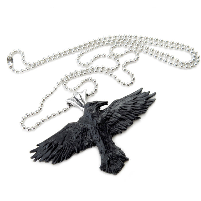 Black Raven Necklace - English Pewter
