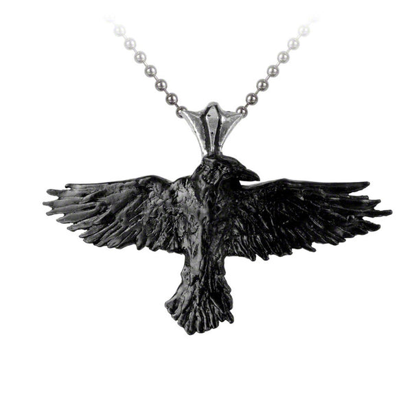 Black Raven Necklace - English Pewter