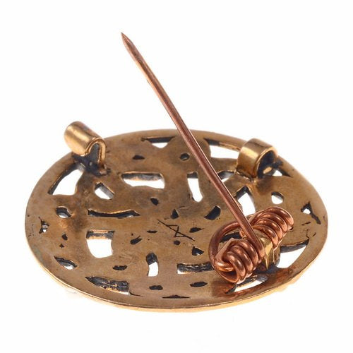 Borre Round Brooch Bronze or Silver Finnish Apron Dress Brooches