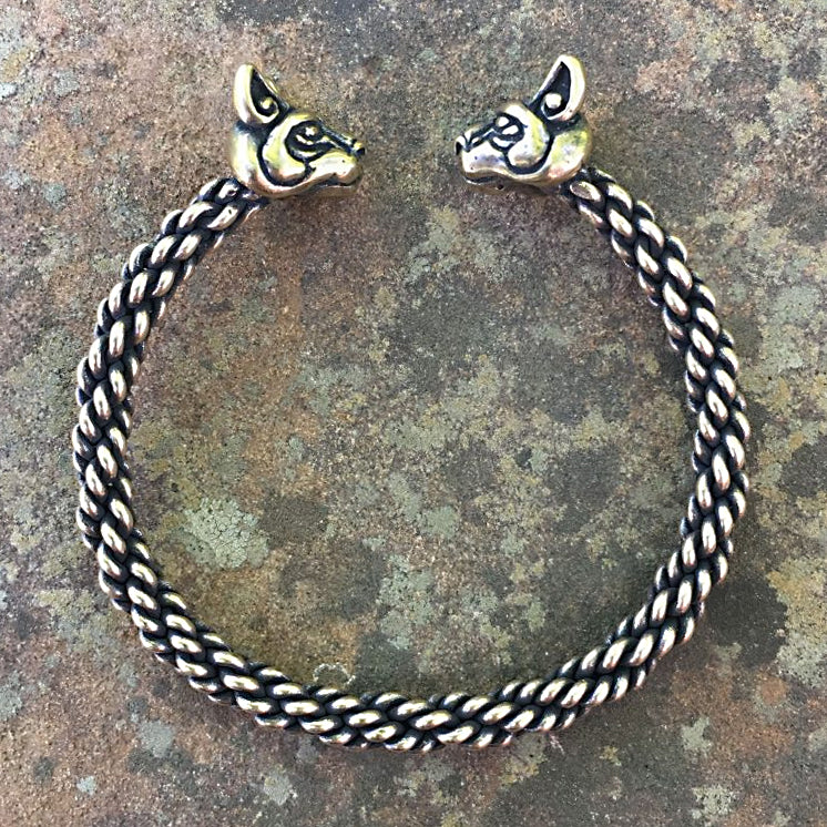 CAITLIN Celtic Cat Bronze Bracelet Jewellery Viking Vikings fashion Twisted Beast Armring Luck