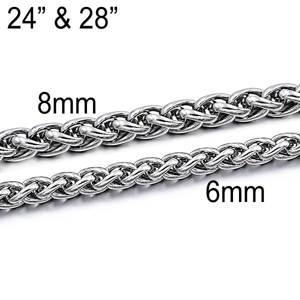 Viking Necklace Solid Byzantine Chain 7mm, Premium Quality Stainless S –  TheNorseWind