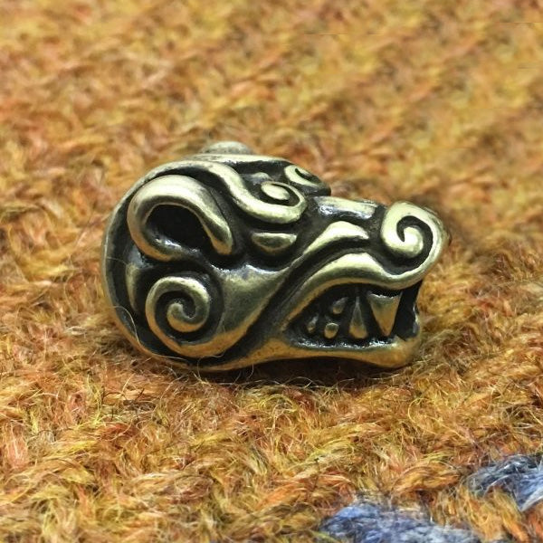 Bear Head Beard Bead - Bronze | Berserker Bear Hair Beads – Sons of Vikings