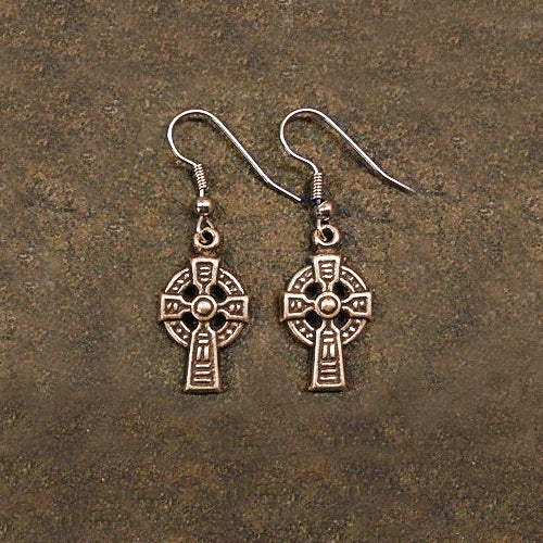 Celtic Cross Earrings - Bronze or Silver