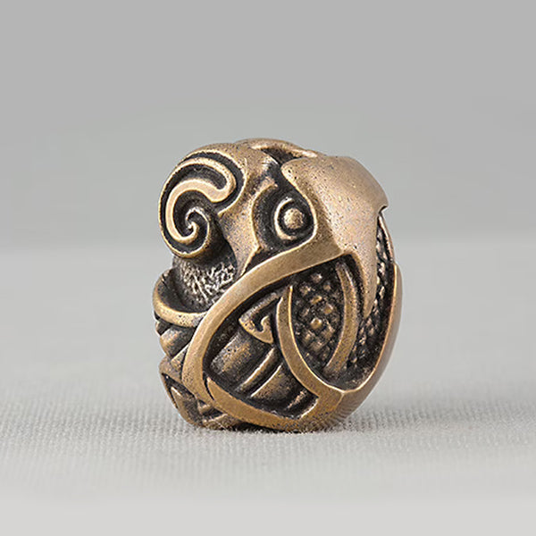 Norse Raven Beard Bead - Bronze