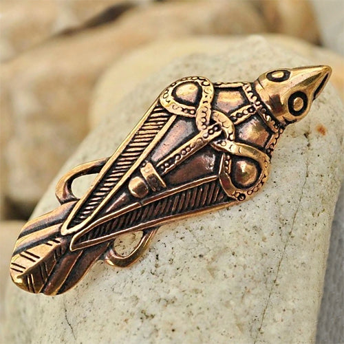 Bronze Raven Brooch Pin