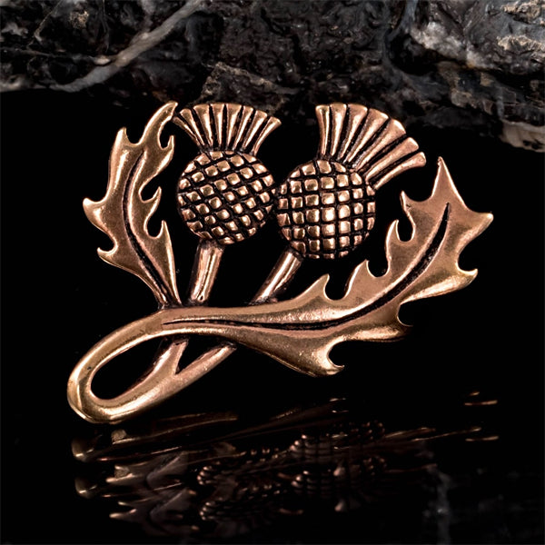 Scottish Thistle Brooch Pin - Bronze