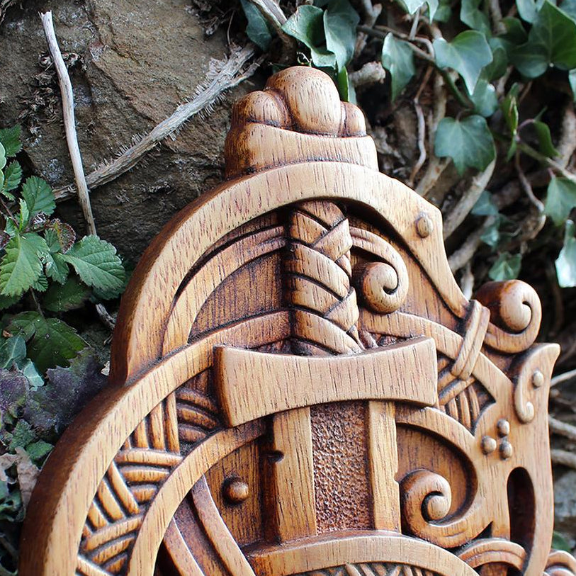 Carved Wood Viking Sword