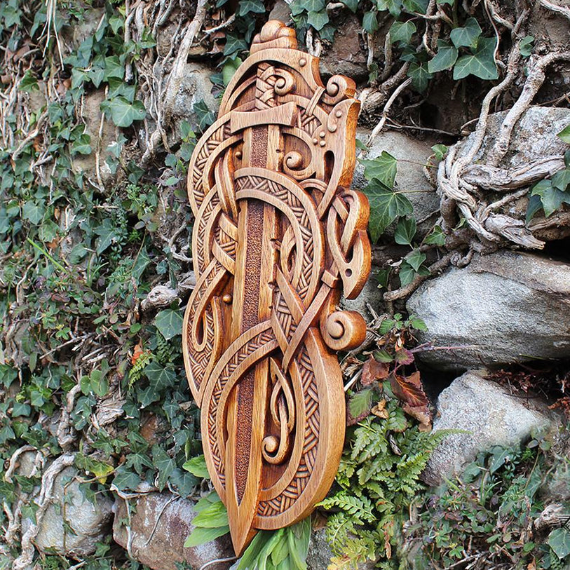 Carved Wood Viking Sword
