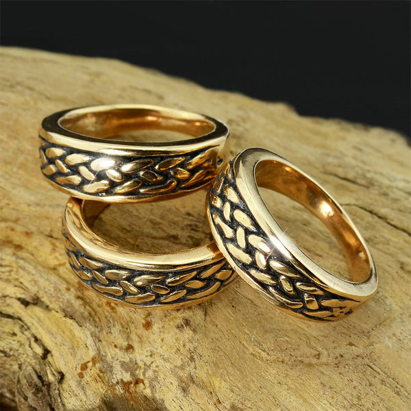 celtic weave ring bronze