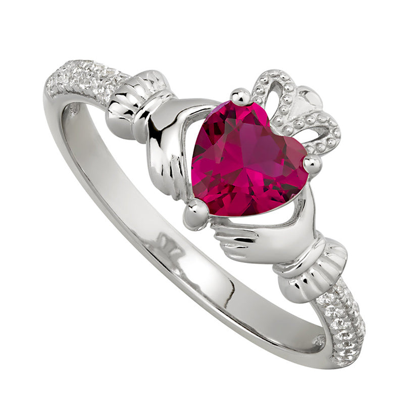 Ruby claddagh engagement ring sales