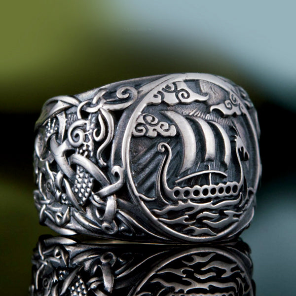 Drakkar Ring - Bronze, Silver or 14k Gold