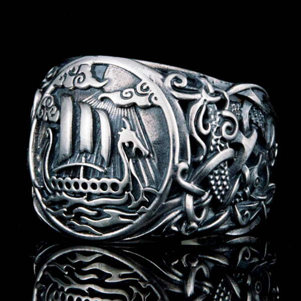 Drakkar Ring - Bronze, Silver or 14k Gold