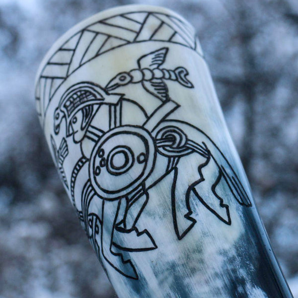 Drinking Horn - Odin and Ravens