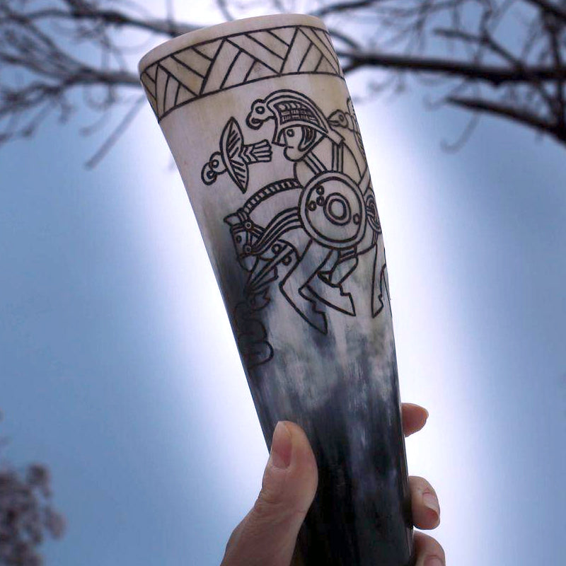 Odin and Ravens Drinking Horn