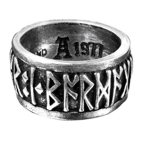 Extra Wide Rune Ring - English Pewter