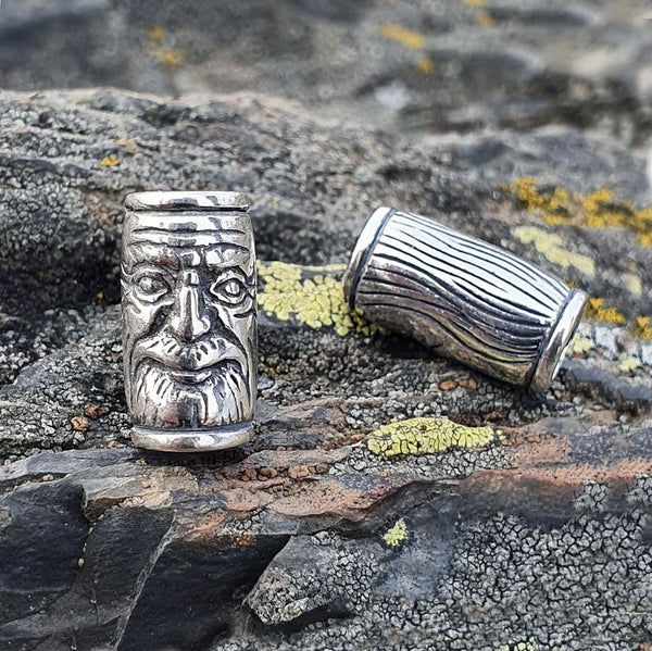 Face Beard Bead - Sterling Silver