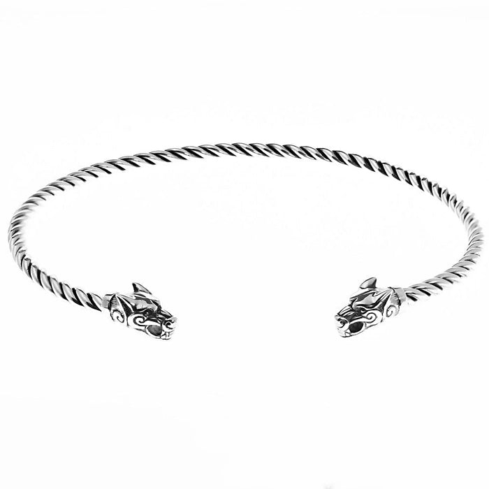 Wolf Torc - Sterling Silver