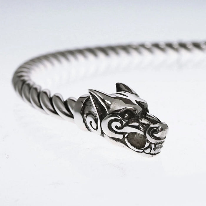 Wolf Torc - Sterling Silver
