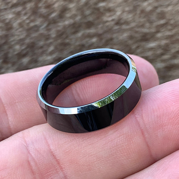 Flat Black Tungsten Ring