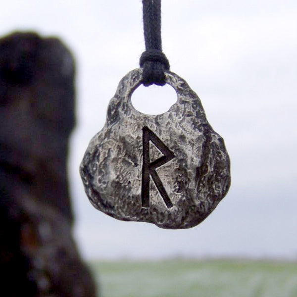 Hand Forged Pewter Rune Pendant