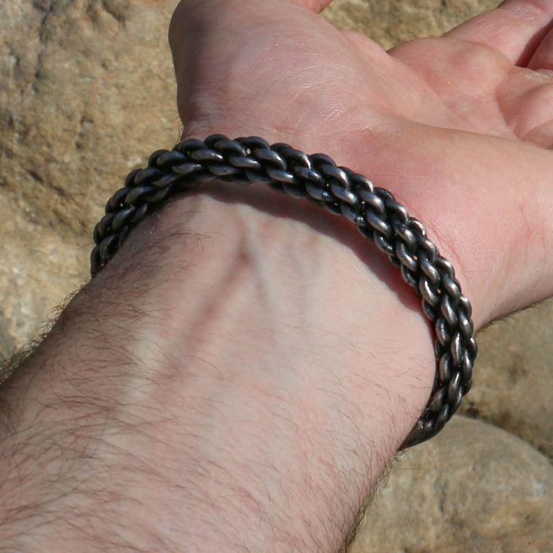 hand forged torc bracelet - steel