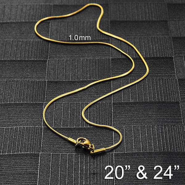 Stainless Steel Snake Chain - Gold
