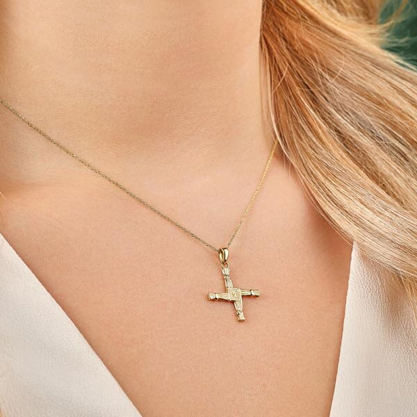 St. Brigid Cross Necklace - 10k or 14k Gold