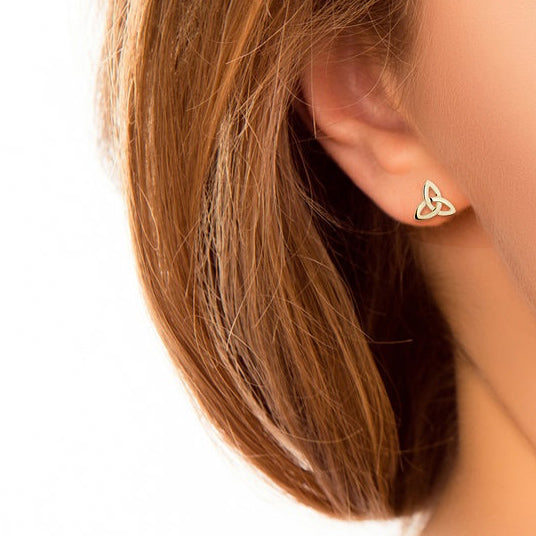 Triquetra Stud Earrings - Gold (10k or 14k)