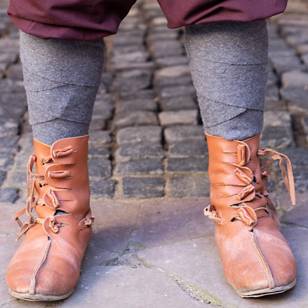 Haithabu Viking Boots - Leather | Medieval Oseberg Boots / Footwear ...