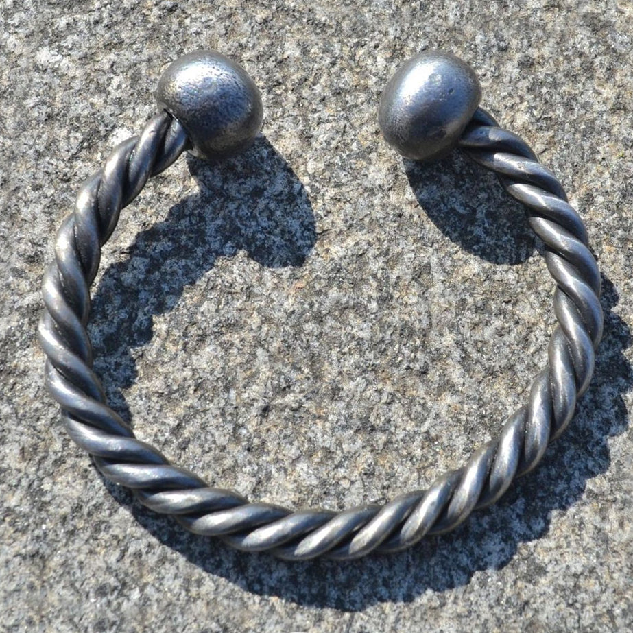 FORGED IRON BRACELET, twisted - wulflund.com | Bracelets, Forged iron,  Viking jewelry