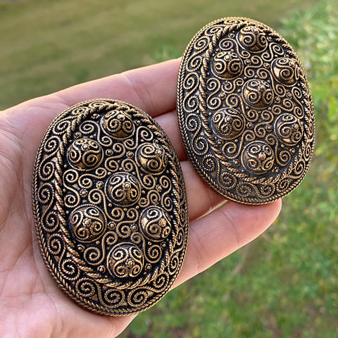 Viking turtle brooch, Tortoise brooch, factory Norse oval bronze brooch, medieval brooch, buckle fibula, Viking jewelry - 1 pair