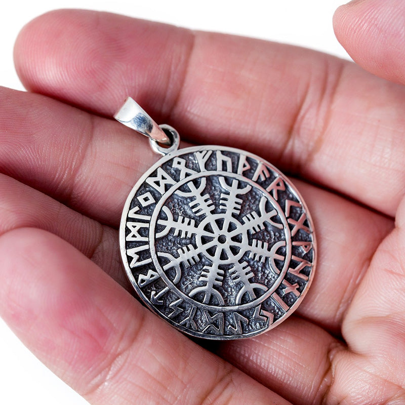 Buy Viking Shield Helm of Awe Pendant Norse Necklace Online in India - Etsy