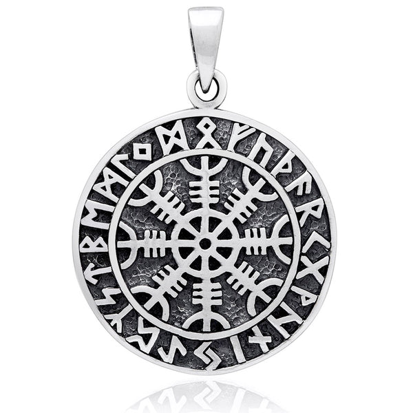 Helm of Awe Runes Pendant - Sterling Silver
