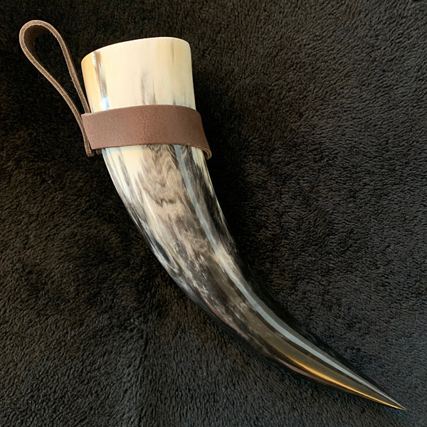 Drinking Horn w Leather Holster