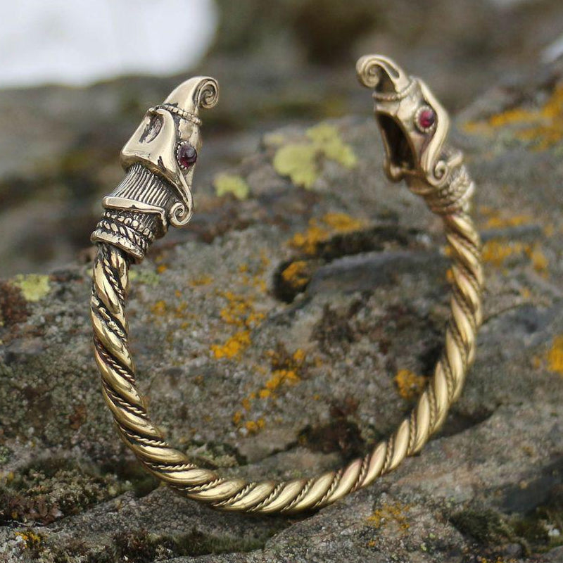 Brass Huginn and Muninn Arm Ring
