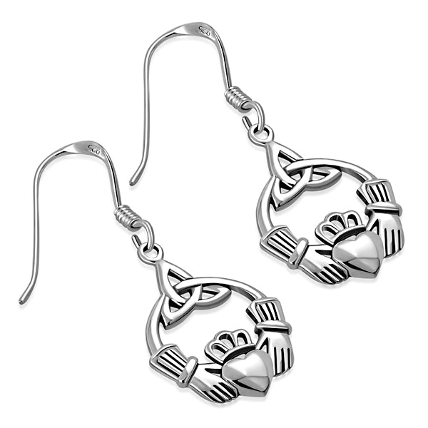 Irish Claddagh Earrings - Sterling Silver