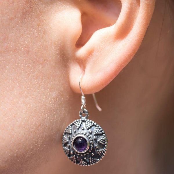 sterling silver and amethyst earrings