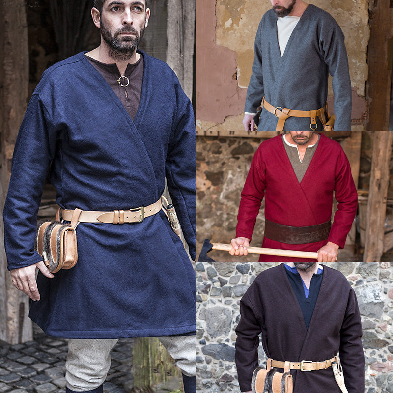 Viking Klappenrock Over Coat - Wool | Viking Age Thick Outer Coat ...