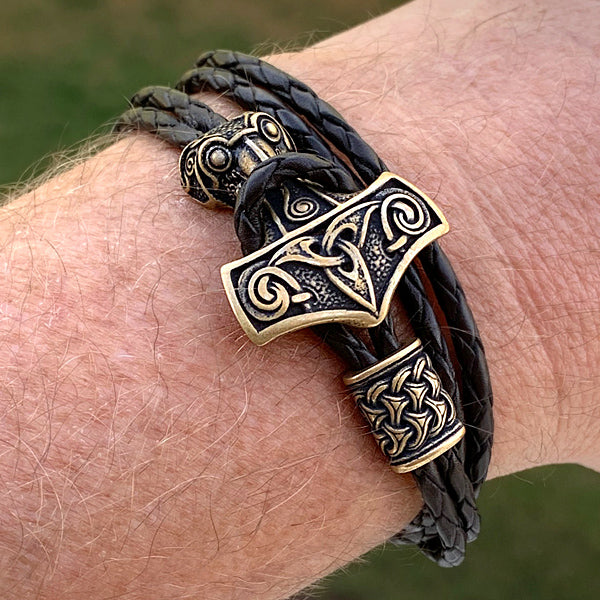 Mjolnir and Leather Bracelet