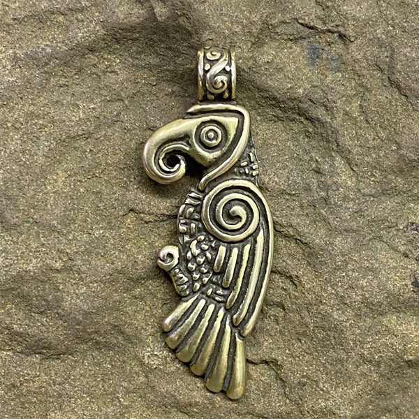 Norse Raven Pendant - Bronze or Silver