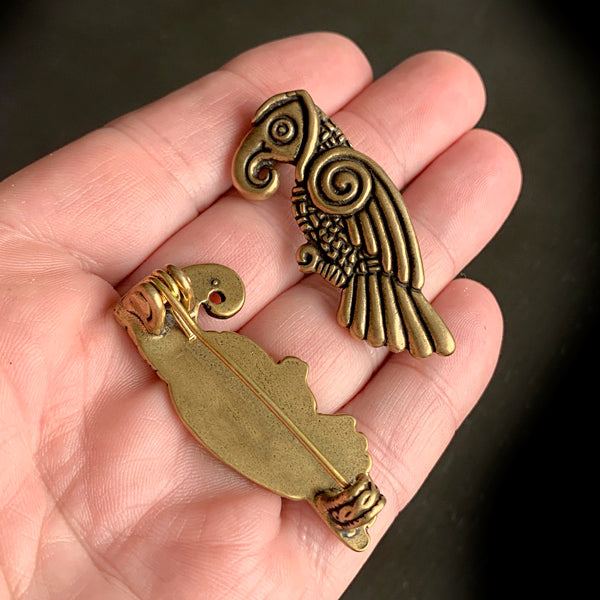 Norse Raven Pin -  Bronze