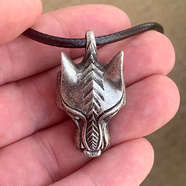 Norse Wolf Pendant - Pewter