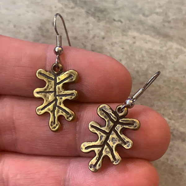 Oak Leaf Earrings | Bronze